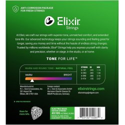 Elixir Nanoweb Electric Bass Nickel Plated Steel 14087 Medium XL Scale 45-105